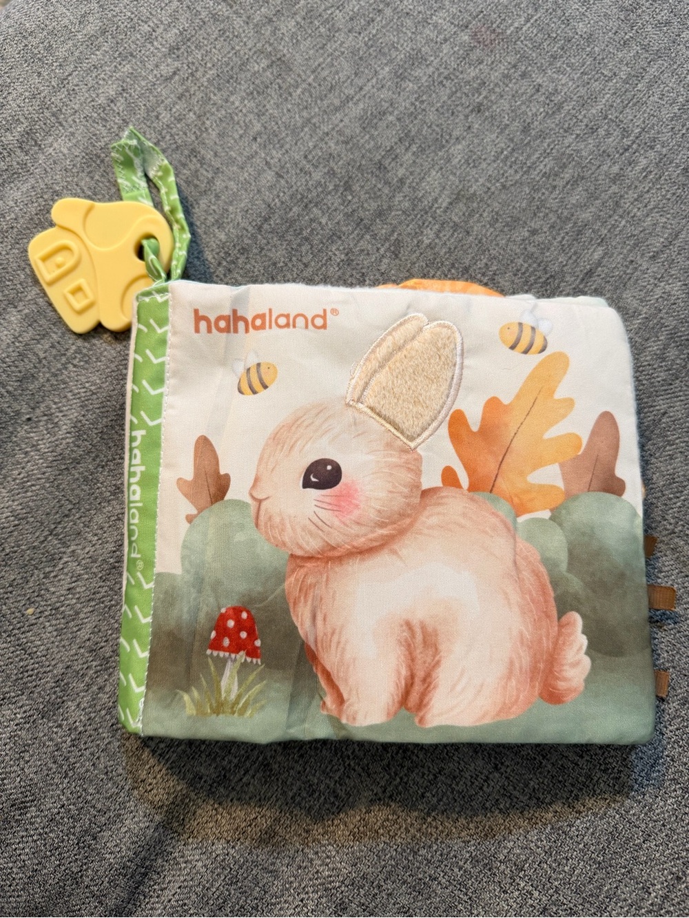 Hahaland Sensory Soft Cloth Book Kids crinkle felt ribbons Velcro fur Like New